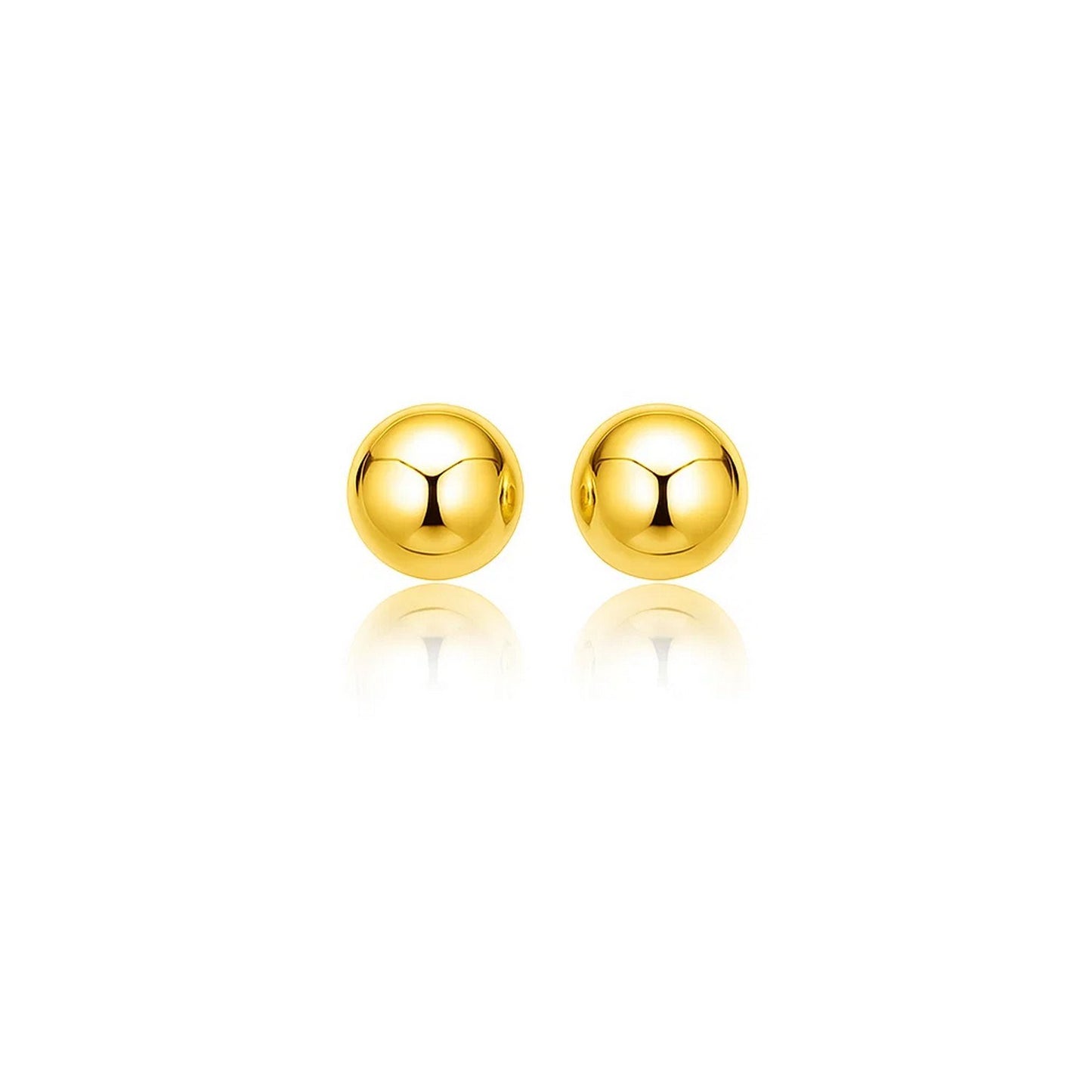 Essential Polished Ball Studs in Yellow Gold (8mm)