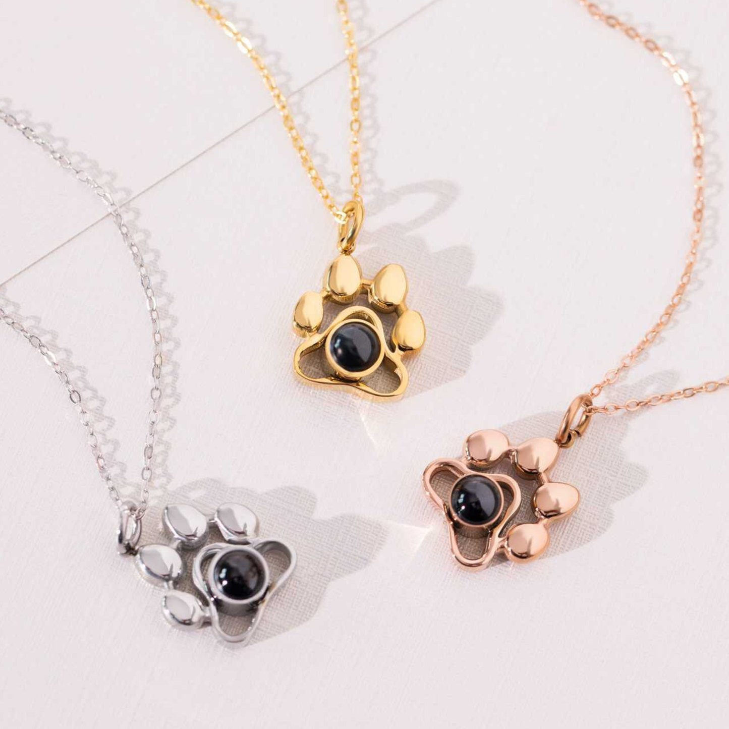 Personalized Photo Projection Paw Necklace