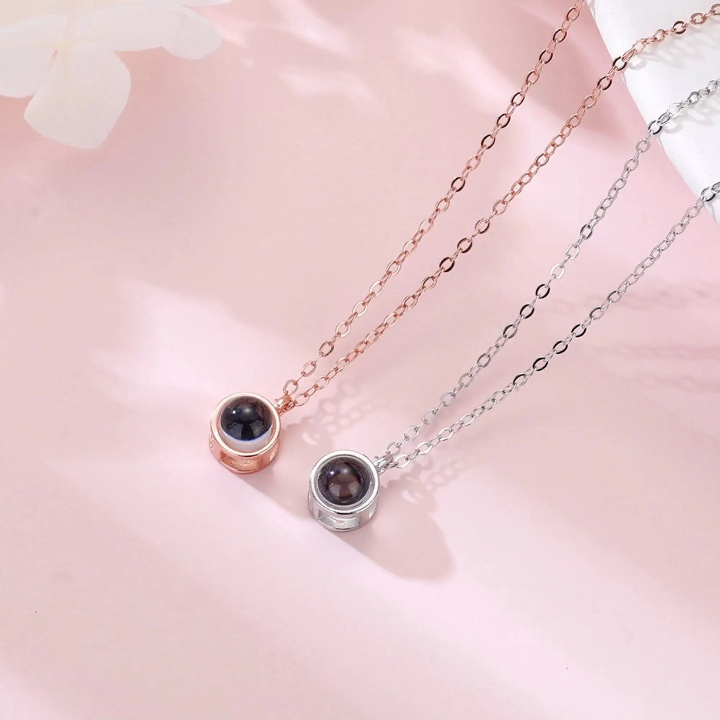 Personalized Photo Projection Minimalist Necklace