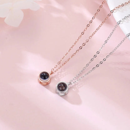 Personalized Photo Projection Minimalist Necklace