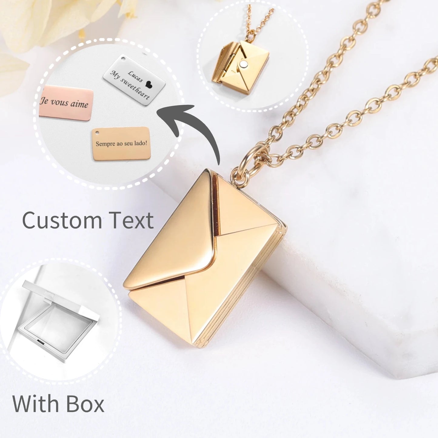 Personalized Message Love Letter Locket Necklace