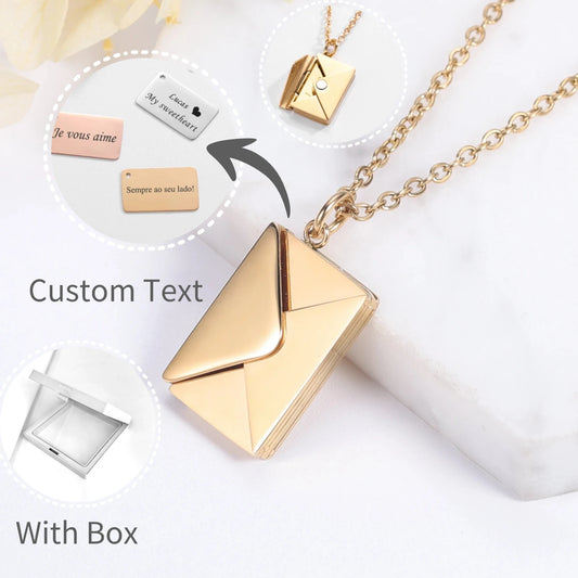 Personalized Message Love Letter Locket Necklace