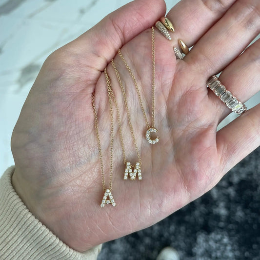 Personalized Pave CZ Iced Out Initial Necklace