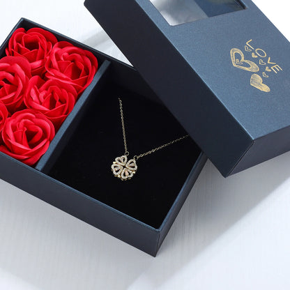 Clover-to-Hearts Necklace (with Gift Box)