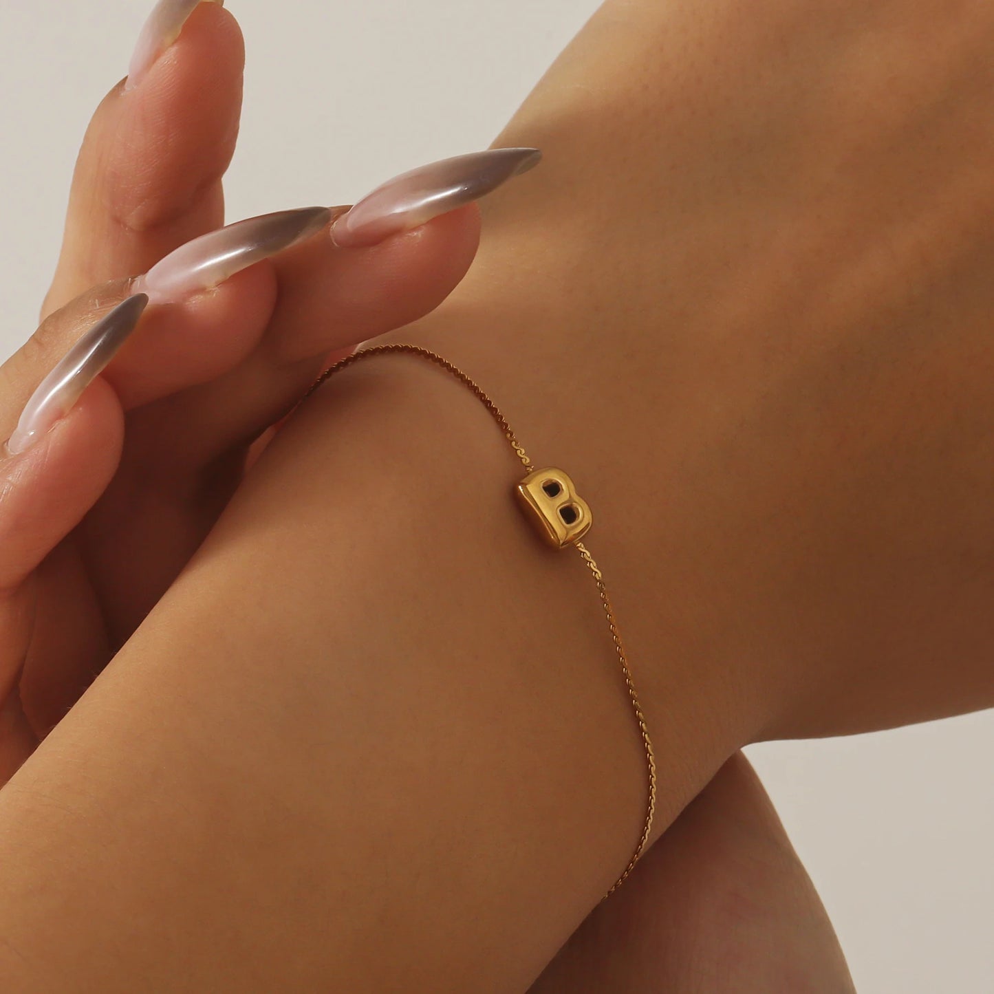 Personalized 3D Bubble Initial Bracelet