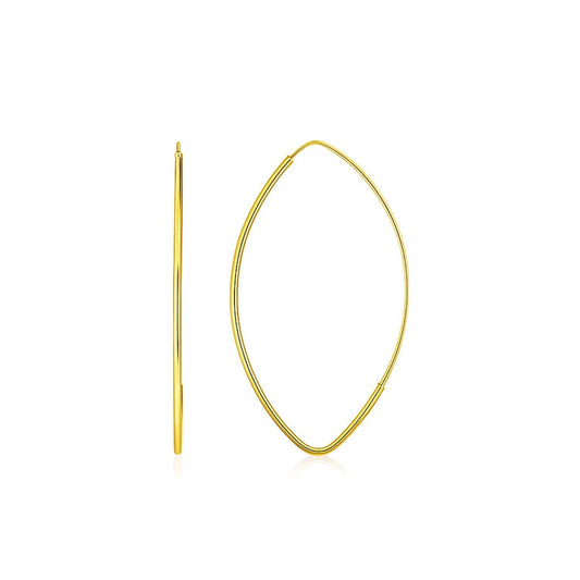The Linear Marquise Hoops (In Yellow Gold)