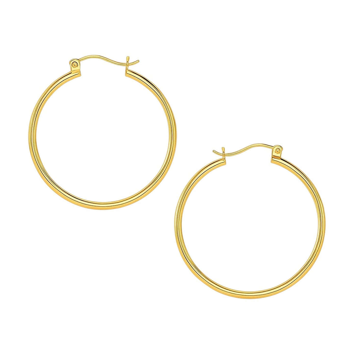 Essential Polished Hoop Earrings in Yellow Gold (1.5x40mm)