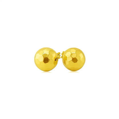 Essential Geometric Facet Ball Studs in Yellow Gold (7mm)