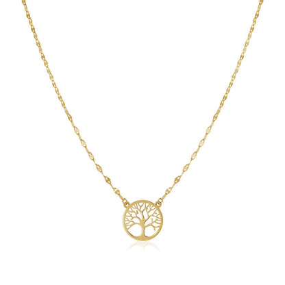 Tree of Life Disc Pendant Necklace (18 inch)