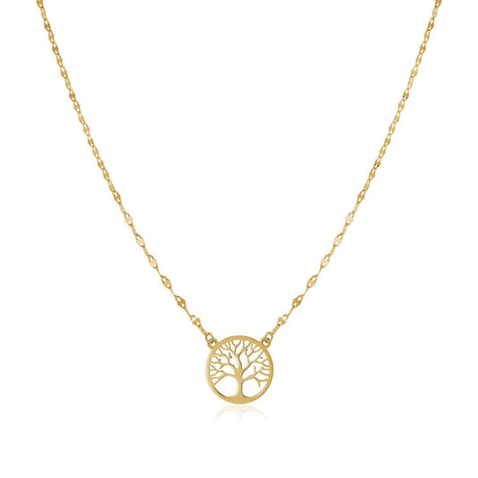Tree of Life Disc Pendant Necklace (18 inch)