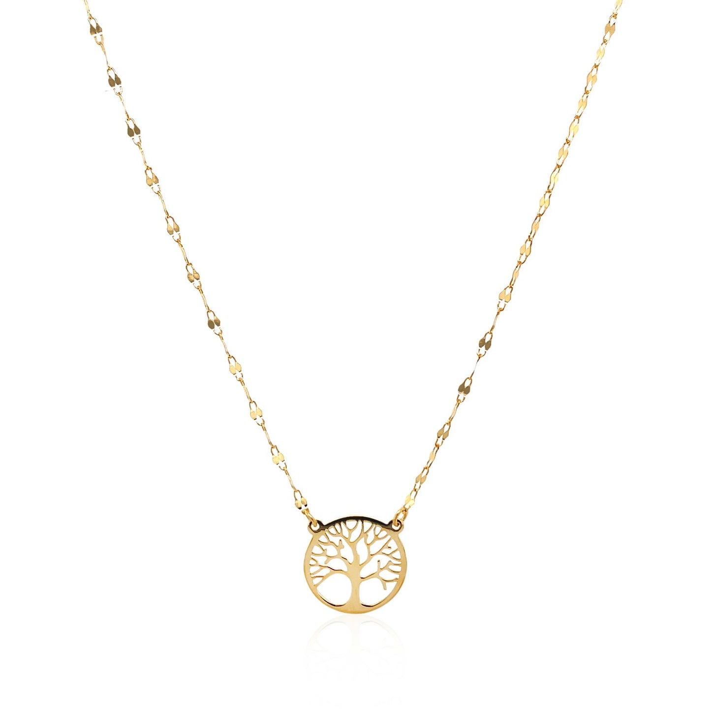 Tree of Life Disc Pendant Necklace (18 inch)