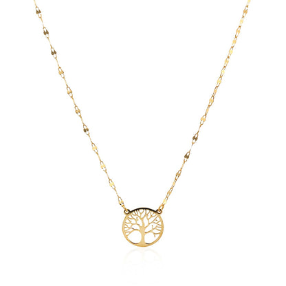 Tree of Life Disc Pendant Necklace (18 inch)