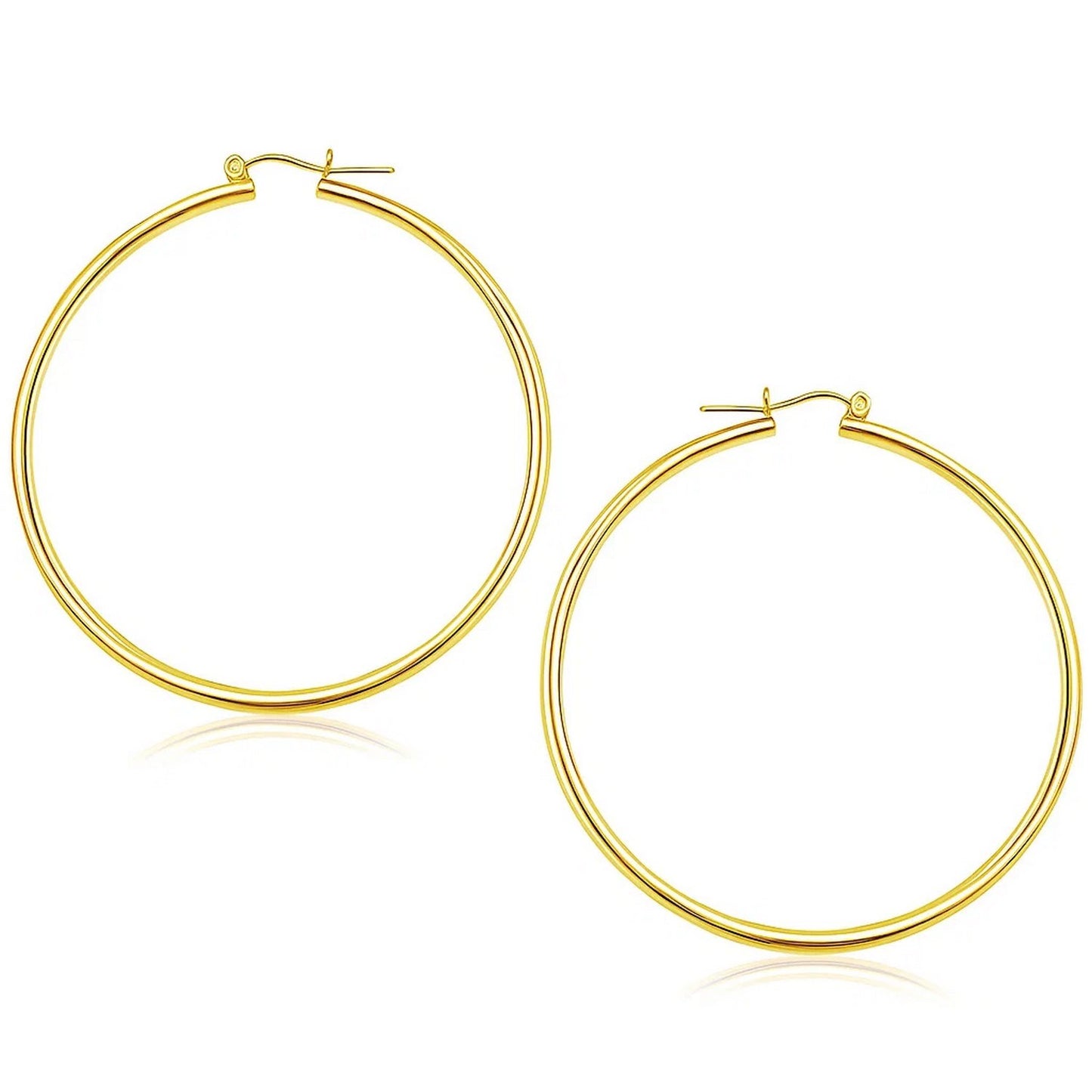 Essential Polished Hoop Earrings in Yellow Gold (2x55mm)