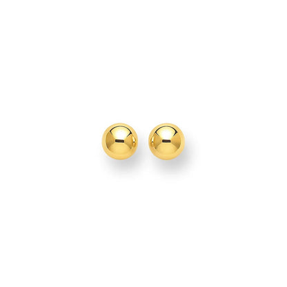 Essential Polished Ball Studs in Yellow Gold (3mm)