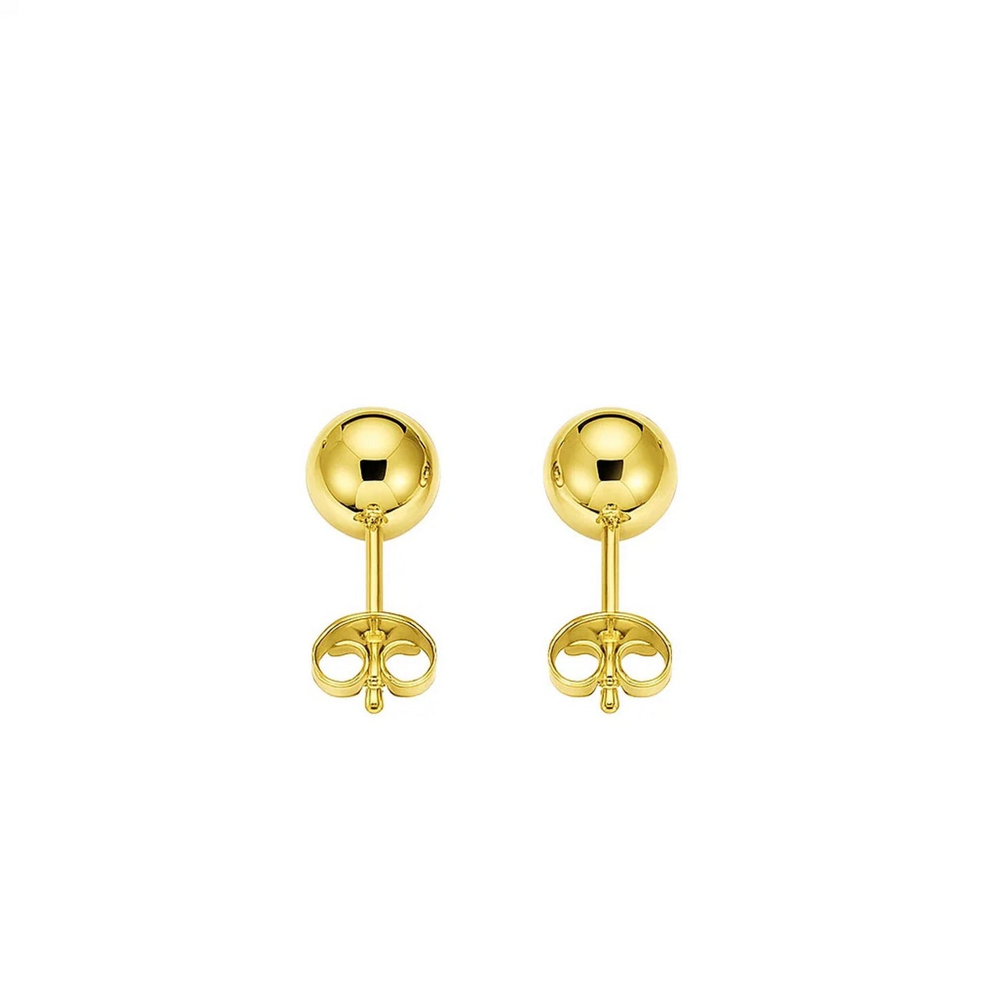 Essential Polished Ball Studs in Yellow Gold (3mm)