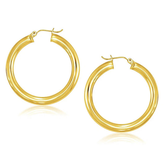Essential Polished Hoop Earrings in Yellow Gold (5x40mm)