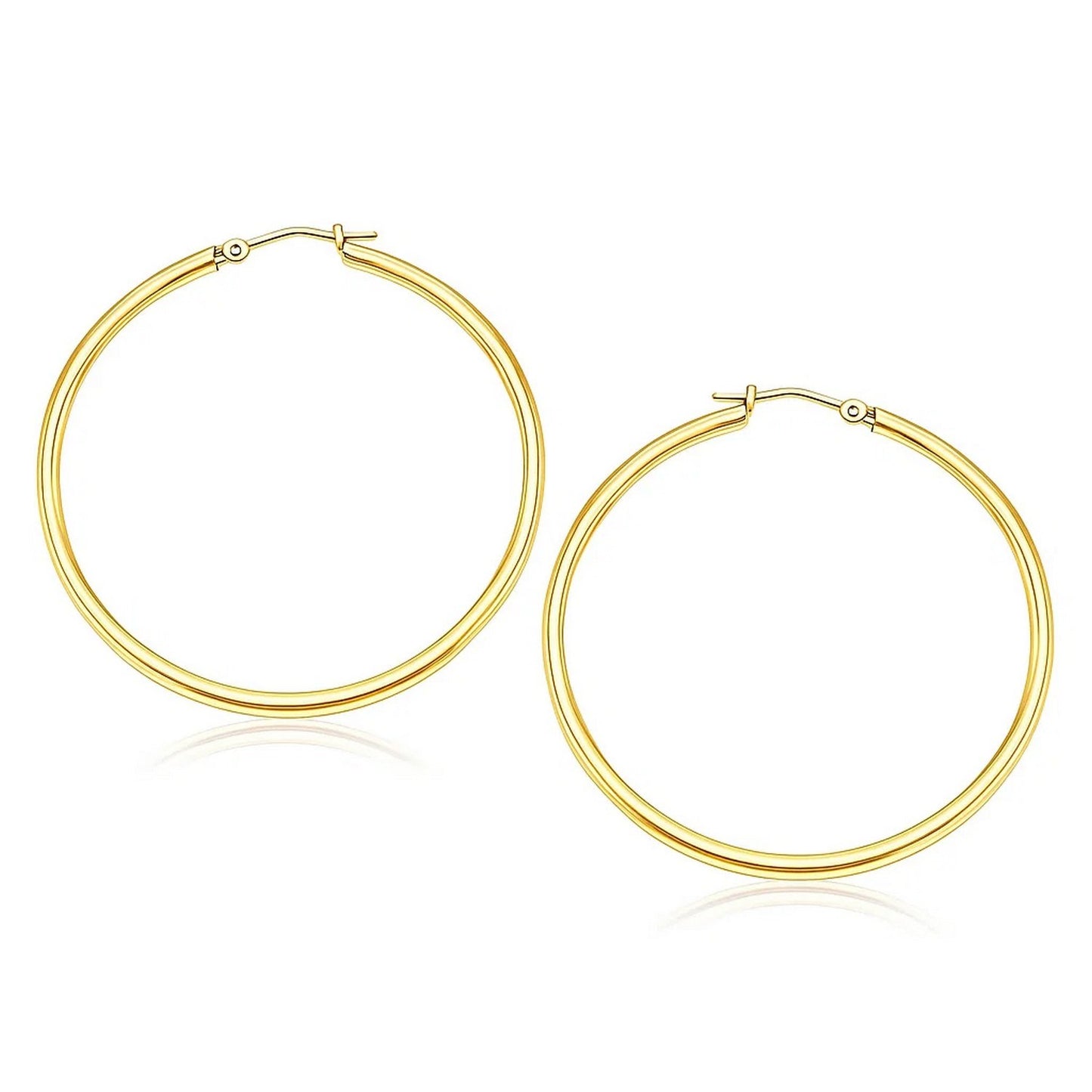 Essential Polished Hoop Earrings in Yellow Gold (2x40mm)