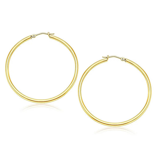Essential Polished Hoop Earrings in Yellow Gold (2x40mm)
