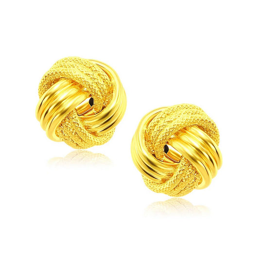 The Sculptor's Knot Studs (In Yellow Gold, 12mm)