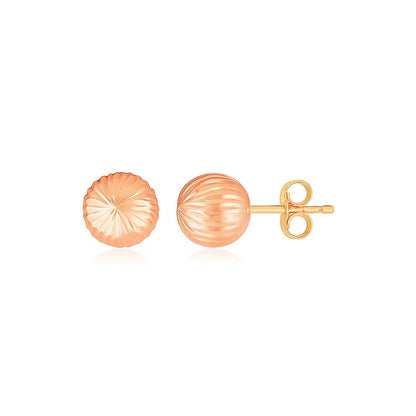 The Radiant Line Ball Studs in Rose Gold (5mm)