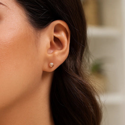 The Radiant Line Ball Studs in Rose Gold (5mm)