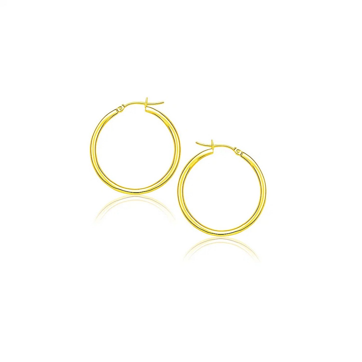 Essential Polished Hoop Earrings in Yellow Gold (2x20mm)