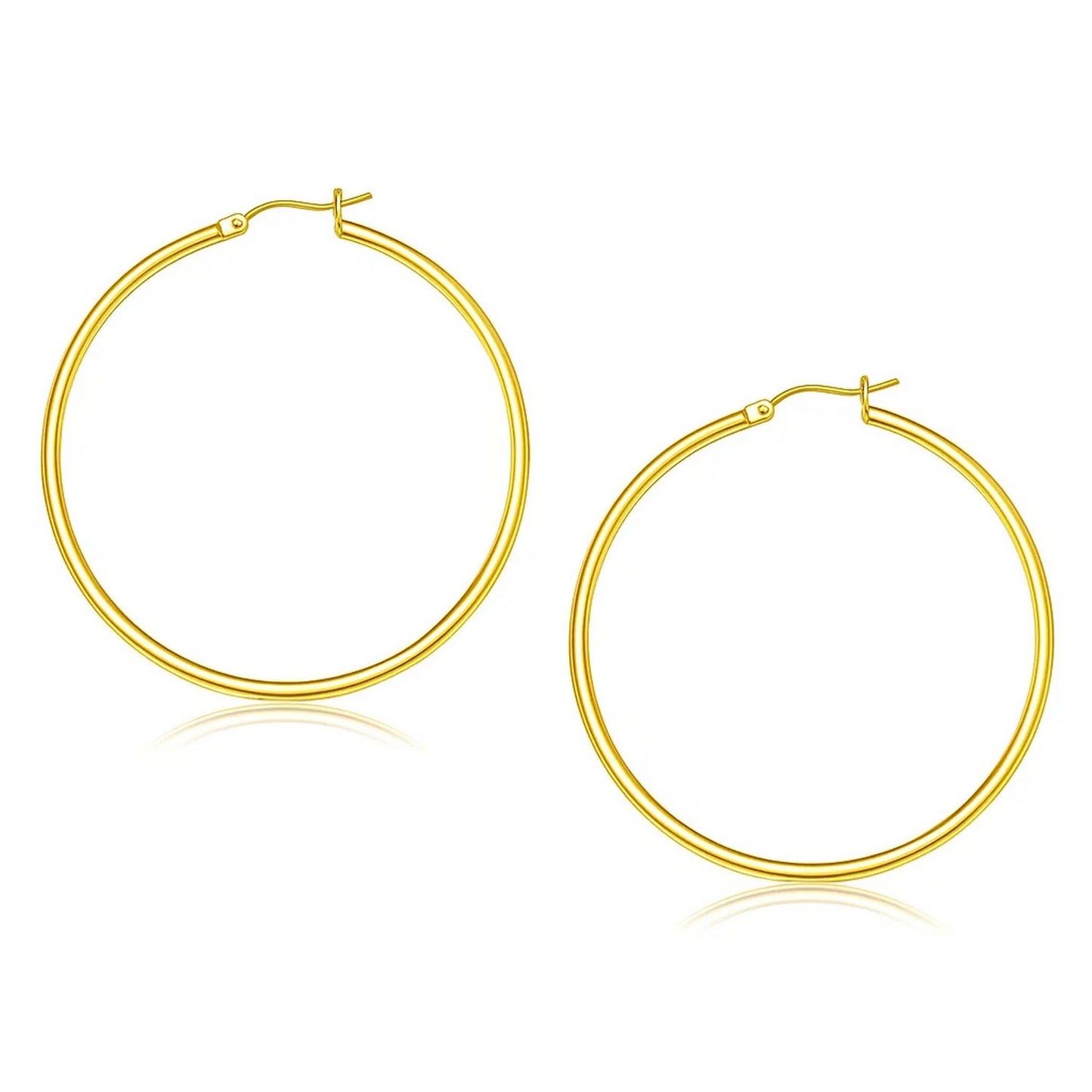 Essential Polished Hoop Earrings in Yellow Gold (2x45mm)