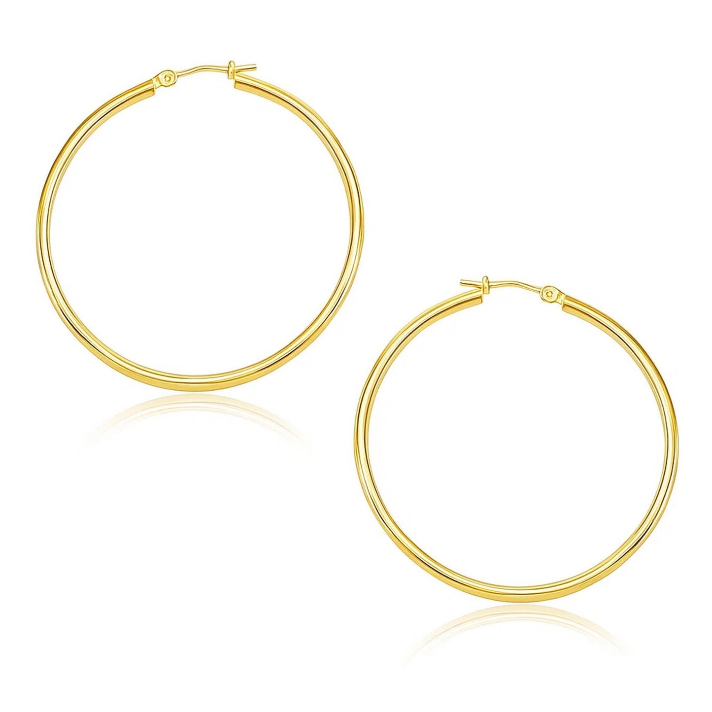 Essential Polished Hoop Earrings in Yellow Gold (1.5x30mm)