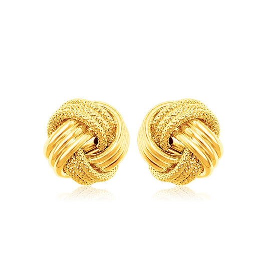 The Sculptor's Knot Studs (In Yellow Gold, 9mm)