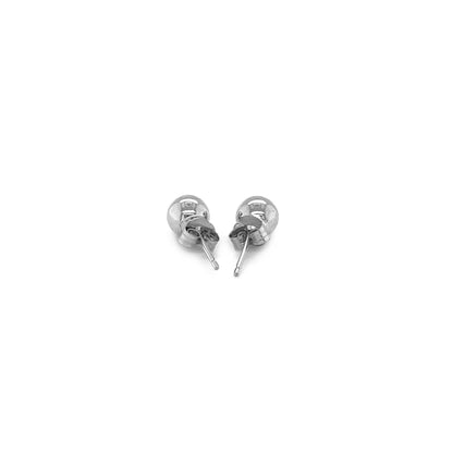Essential Polished Ball Studs in White Gold (5mm)