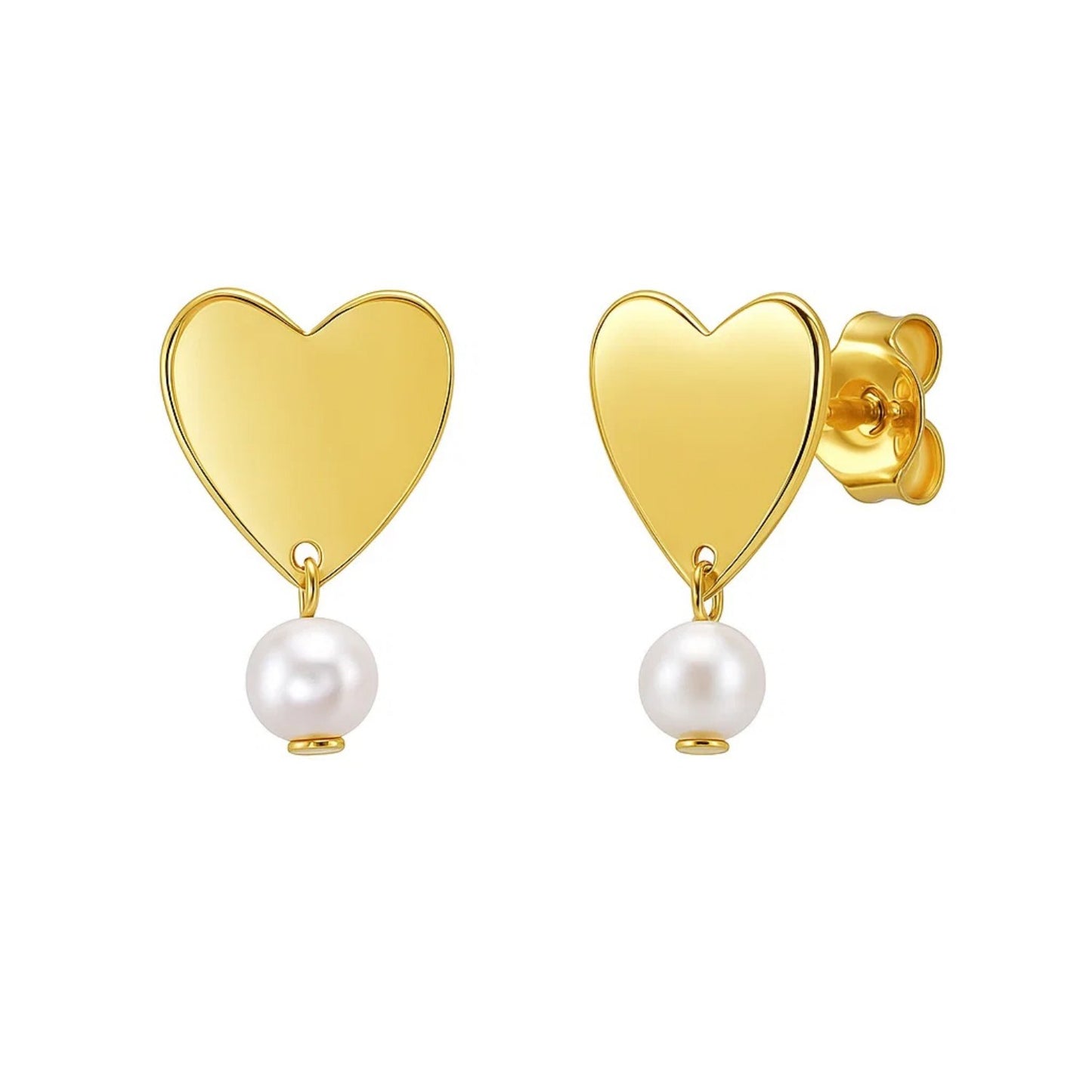 The Aphrodite Heart & Pearl Drop Earrings
