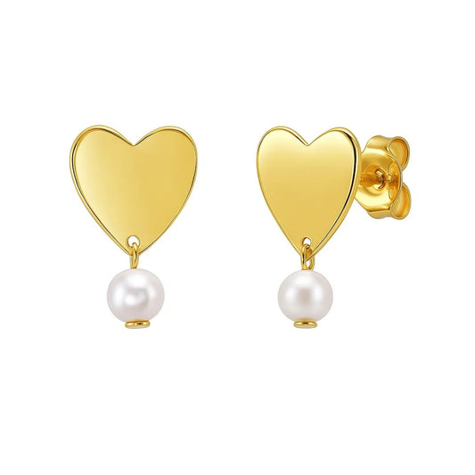 The Aphrodite Heart & Pearl Drop Earrings