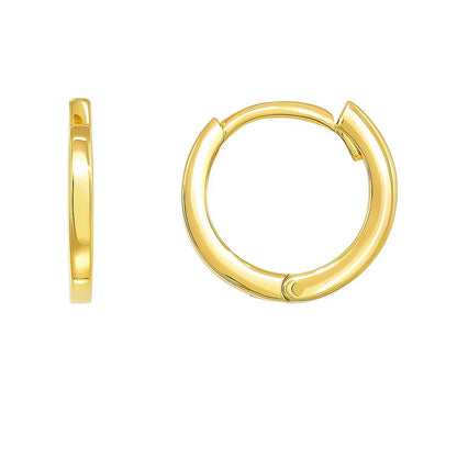 Essential Polished Huggie Hoop Earrings in Yellow Gold (1.3x11.5mm)