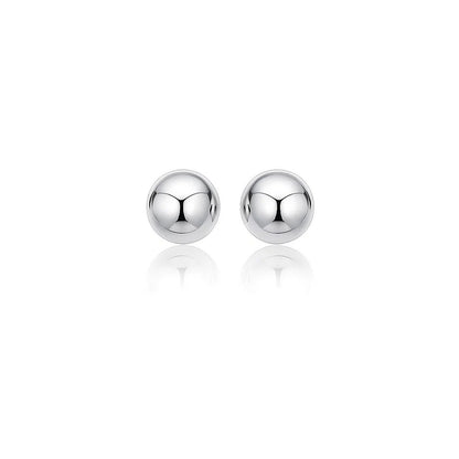 Essential Polished Ball Studs in White Gold (8mm)