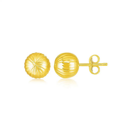 The Radiant Line Ball Studs in Yellow Gold (5mm)