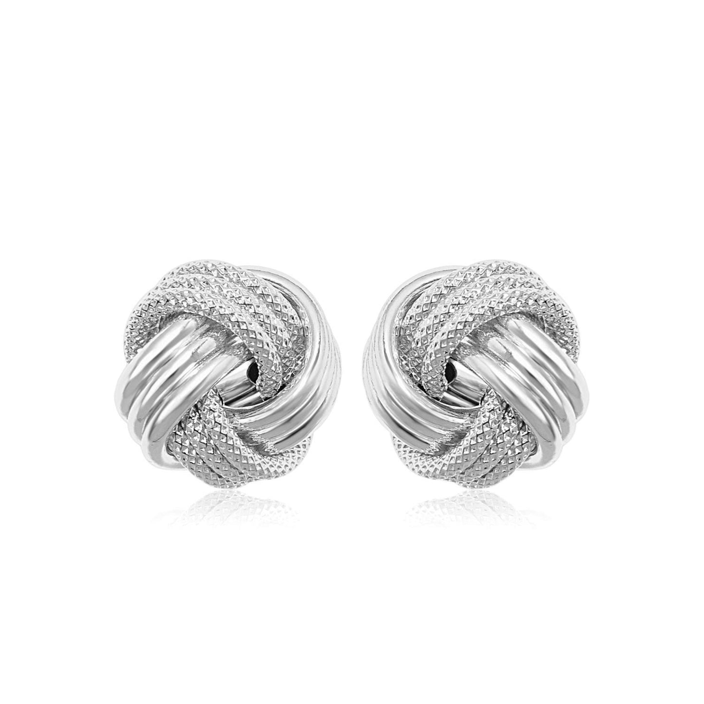 The Sculptor's Knot Studs (In White Gold)