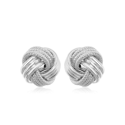 The Sculptor's Knot Studs (In White Gold)
