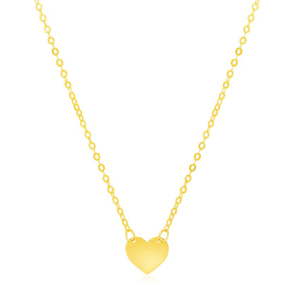Dainty Heart Pendant Necklace in Yellow Gold (18 inch)
