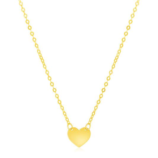 Dainty Heart Pendant Necklace in Yellow Gold (18 inch)