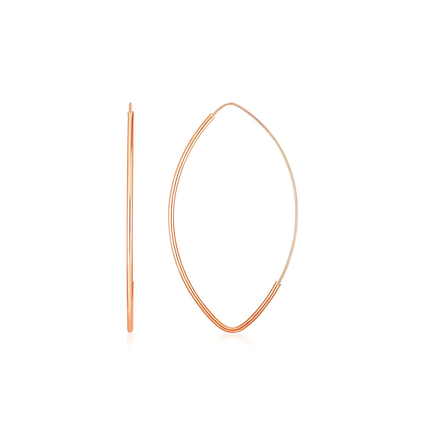 The Linear Marquise Hoops (In Rose Gold)