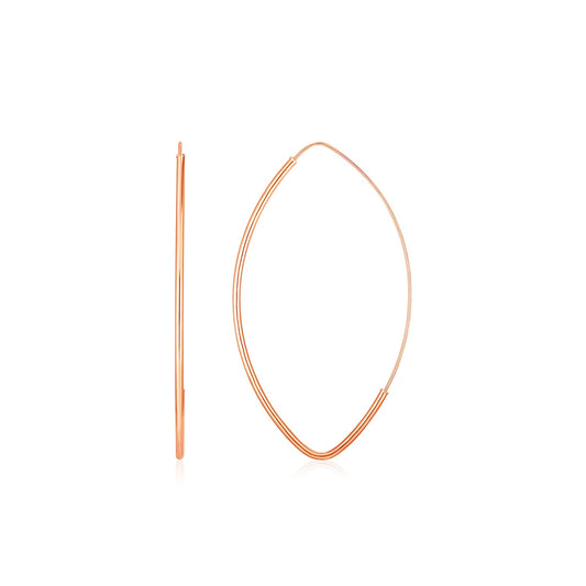The Linear Marquise Hoops (In Rose Gold)