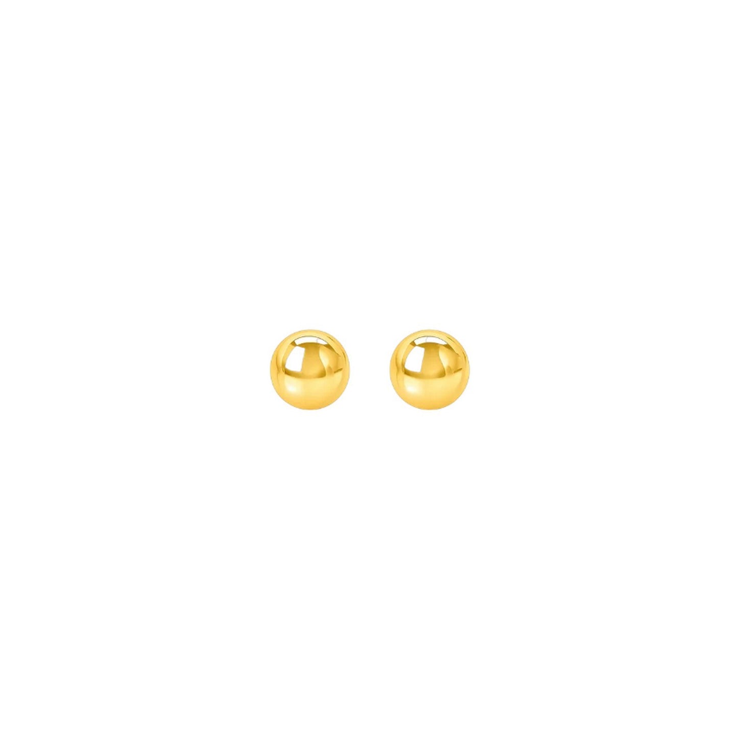 Essential Polished Ball Studs in Yellow Gold (6mm)