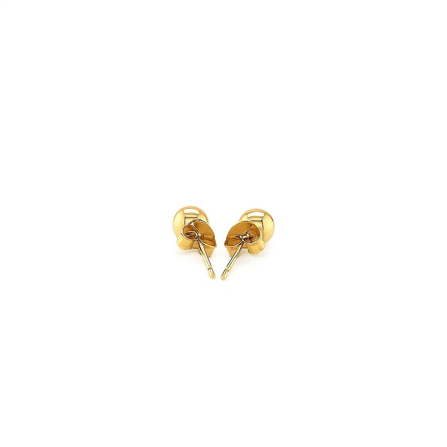 Essential Polished Ball Studs in Yellow Gold (4mm)