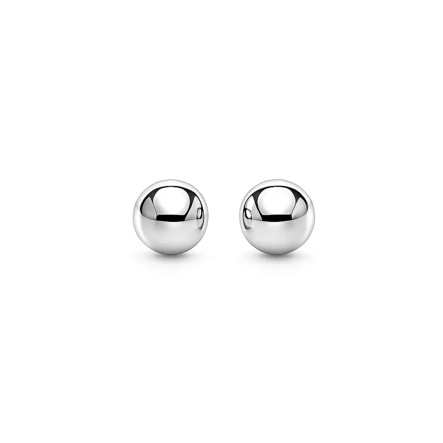 Essential Polished Ball Studs in White Gold (3mm)