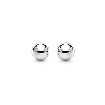 Essential Polished Ball Studs in White Gold (3mm)