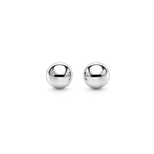 Essential Polished Ball Studs in White Gold (3mm)