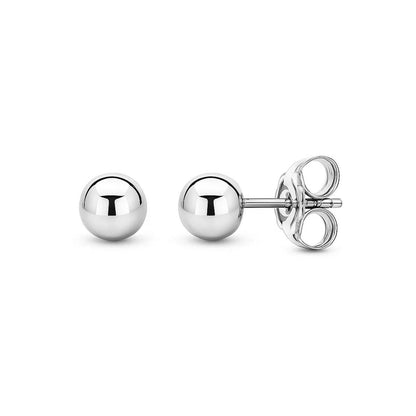 Essential Polished Ball Studs in White Gold (3mm)