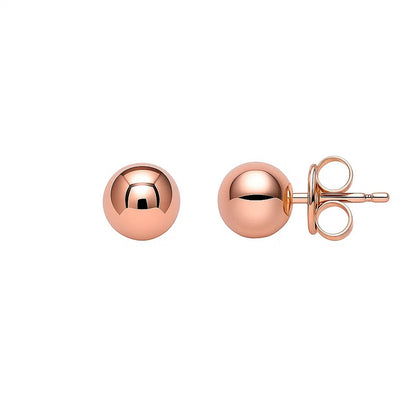 Essential Polished Ball Studs in Rose Gold (3mm)