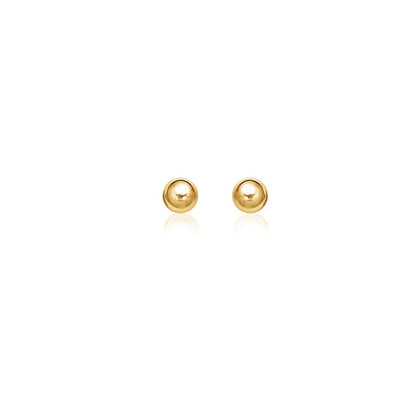 Essential Polished Ball Studs in Yellow Gold (5mm)