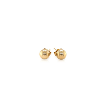 Essential Polished Ball Studs in Yellow Gold (5mm)